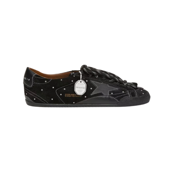 Golden Goose True-Star black suede with Swarovski crystals and black leather star