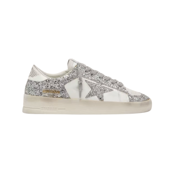 Golden Goose Baskets Stardan Cuir - Blanc Glitter