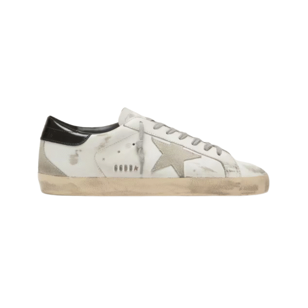 Golden Goose Super-Star black heel tab and metal stud lettering