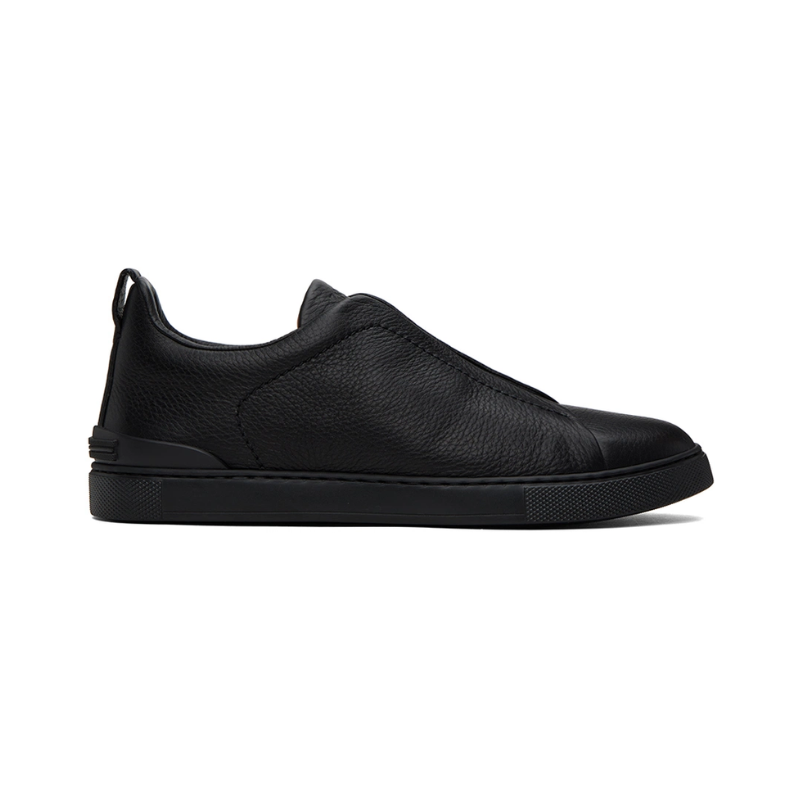 Zegna Triple Stitch Deerskin Black